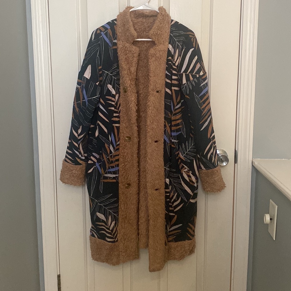 Sseko Designs Reversible Coat in Camel & Bwindi